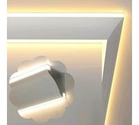 Innovz Moulure Plafond Double Bande LED pour Moulure de Plafond avec Éclairage d'angle, Profilé LED en Aluminium Blanc pour Décoration Murale et Plafond, Moulure de Corniche Linéaire(18 m/59 ft)