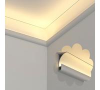 Innovz Moulure Plafond Rail de Diffusion LED pour Éclairage Indirect au Plafond, Plinthe LED avec Cache Blanc Laiteux, Coulisse LED pour Éclairage Home Cinéma(White,5.5 m/18 ft)