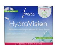Innoxa Hydravision Solution Multifonction pour Lentilles Pack Éco 3 x 360ml + 100ml Offert