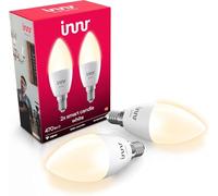 innr Ampoule Connectée E14, Blanc Chaud, pour Hue* et hubs Zigbee, 2-pack | LED Lampe, Bougie, 2700K, 470 lumens, Intensité Variable