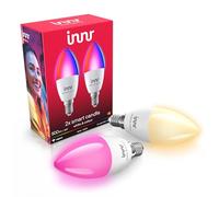 innr Ampoule Connectée E14, White & Colour, pour Hue* & hubs Zigbee, 2-pack | LED Lampe, Bougie, Blanc et Couleur, 16 Millions de Couleurs, RGB Lampe, 500 lumens, Intensité Variable