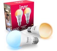 innr Ampoule Connectée E27, Blanc Chaud à Froid, pour Hue* et hubs Zigbee | LED Lampe, 2000K-6500K, 50 % de luminosité en plus, 1190 lumens, Intensité Variable, 2-pack