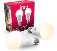 innr Ampoule Connectée E27, Blanc Chaud, pour Hue* et hubs Zigbee, 2-pack | LED Lampe, 2700K, 50 % de luminosité en plus, 1150 lumens, Intensité Variable