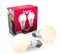 innr Ampoule Connectée E27, Blanc Chaud, pour Hue* et hubs Zigbee, 2-pack | LED Lampe, 2700K, 806 lumens, Intensité Variable