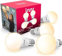 innr Ampoule Connectée E27, Blanc Chaud, pour Hue* et hubs Zigbee, 4-pack | LED Lampe, 2700K, 806 lumens, Intensité Variable