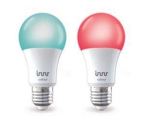 INNR Ampoule connectée E27 - ZigBee 3.0 - Pack de 2 ampoules Multicolor + Blanc réglable - 2200K a 6500K Intensité réglable.