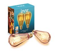 innr E27 WiFi Filament Bulb Edison Vintage Compatible avec Alexa & Google Assistant, Wi-Fi Smart Bulb, LED connectée, Dimmable, 2200K, ST64, 2-Pack, WRF 764-2