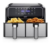 Innsky Dual Zone Oil-Free Fryer, 8L Air Fryer with 8 Programs, XXL Air Fryer with Double Basket, LED Touch Screen Airfryer, French