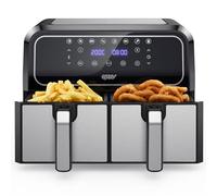 Innsky Friteuse Sans Huile Dual Zone, 8L Air Fryer avec 8 Programmes, Friteuse à Air XXL avec Double Panier, Airfryer Écran Tactile LED, Recettes Françaises