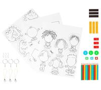 INNSPIRO 33 accessoires et 3 feuilles A4 'Kit plastique magique à thème 3 en 1 pré-designs'. Expressions. Artisanat pour enfants
