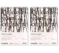 INNSPIRO Bloc papier croquis A4 30 pages 160g. (Lot de 2)