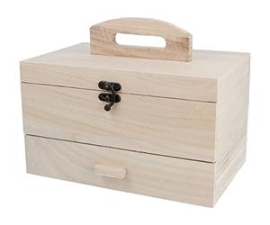INNSPIRO Boîte à couture en bois de balsa avec tiroir 25 x 16,5 x 15 cm, 201