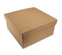 INNSPIRO Boîte en papier mâché carrée 8 x 8 x 4 cm, travaux manuels, activités créatives et cadeaux, pour personnaliser et décorer.