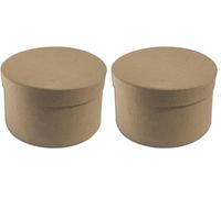 INNSPIRO Boîte ronde en papier mâché de 10 x 5 cm pour travaux manuels, activités créatives et cadeaux, personnalisation et décoration. (Lot de 2)