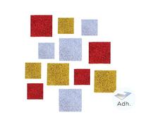 INNSPIRO Carrés prédécoupés en caoutchouc EVA adhésif avec paillettes 42x42mm et 32x32mm 30u.