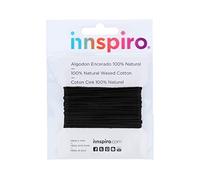 INNSPIRO Cordon en Coton ciré Fin Noir 0,5 mm. 5 m.