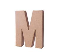INNSPIRO Lettre M Papier mâché avec volume alt. 10 cm, épaisseur 1,7 cm, marron, 70113