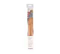 INNSPIRO Lot de 5 pinceaux Plats à Manche Long n° 2, 4, 6, 8, 10 pour Acrylique, Aquarelle, Gouache, Huile, idéal pour débutants et Professionnels