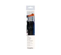 INNSPIRO Lot de 5 pinceaux synthétiques en Langue de Chat n° 2, 4, 6, 8, 10 pour Acrylique, Aquarelle, Gouache, Huile, idéal pour débutants et Professionnels