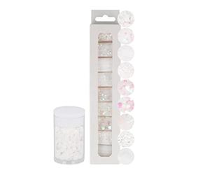 INNSPIRO Lot de 9 mini pots de 4 g, paillettes assorties de formes blanches, 11163