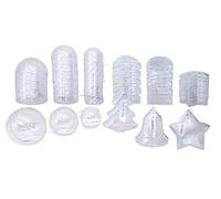 INNSPIRO Maxi Pack Formes de Noël en Plastique Transparent pour accrocher 2 Parties diam. varié 46u, Assorti, 0
