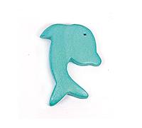 INNSPIRO Pendentif bois dauphin ciré turquoise 20 x 30 mm 50 u.