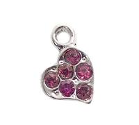 INNSPIRO Pendentif métallique NICE CHARMS coeur avec 6 similitudes 7x10mm. 25u., 10x11mm., Métal, Pas de gemme