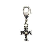 INNSPIRO Pendentif métallique NICE CHARMS croix en simili noir avec mousqueton 9x14mm 25u., 13mm., Métal, Pas de gemme