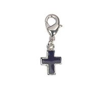 INNSPIRO Pendentif métallique NICE CHARMS croix noire avec mousqueton 9 x 15 mm. 25u., 14mm., Métal, Pas de gemme