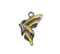 INNSPIRO Pendentif métallique NICE CHARMS papillon jaune et violet 15x18mm. 25u., 32x10mm., Métal, Pas de gemme