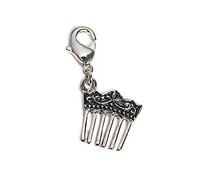 INNSPIRO Pendentif métallique NICE CHARMS peigne avec mousqueton 17 x 17 mm. 25u., 13mm., Métal, Pas de gemme