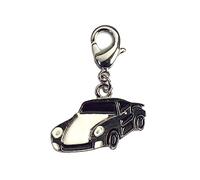 INNSPIRO Pendentif métallique NICE CHARMS Porsche noir et blanc avec mousqueton 20x14mm. 25u., 23x13mm., Métal, Pas de gemme