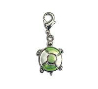 INNSPIRO Pendentif métallique NICE CHARMS tortue verte et blanche avec mousqueton 15x22mm. 25u., 10x22mm., Métal, Pas de gemme