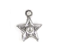 INNSPIRO Pendentif métallique zamak étoile argentée vieilli 12x12mm. 200u.