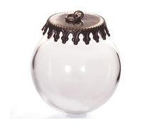 INNSPIRO Pendentif verre boule transparente avec fermoir métallique doré vieilli 25x28mm., 25x28mm., Verre, Pas de gemme