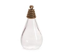 INNSPIRO Pendentif verre goutte transparent avec fermoir métallique doré vieilli 18x35mm., 18x35mm., Verre, Pas de gemme