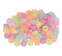 INNSPIRO Perles en plastique eco. groseille multicolore Fluorescent diamètre 9mm. diamètre int. 4mm.1000u. env. Sac, 259002