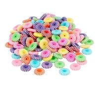 INNSPIRO Perles en plastique rondes à rayures opaques multicolores 10 mm. 1000 ut. env. diamètre int. 1 mm. Pot