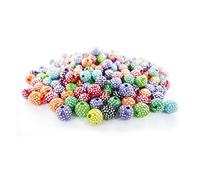 INNSPIRO Perles en plastique rondes lettres transparentes/couleurs assorties 9,5 mm. 450u