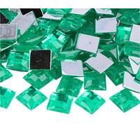 INNSPIRO Pierres décoratives en acrylique carré vert 16 x 16 mm. 500 unités environ.