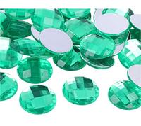 INNSPIRO Pierres décoratives en acrylique cercle vert 25 mm. 100 unités environ.
