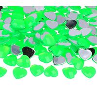 INNSPIRO Pierres décoratives en acrylique cœur vert fluo 14 x 14 mm. 500 unités. Env.