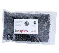 INNSPIRO Rocaille en verre rond brillant métallique irisé argenté 3,8 mm. 500 g. Sac pour création de bracelets, colliers, idéal pour l'artisanat et la fabrication de bijoux pour enfants. Perles