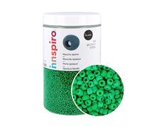INNSPIRO Rocaille en verre rond opaque vert pomme 2,3 mm. 500 gr. env. N9