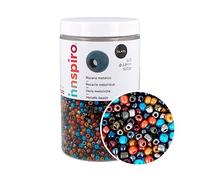 INNSPIRO Rocaille en Verre Ronde Brillant métallique mélange 3,8 mm. 6/0 500 g.