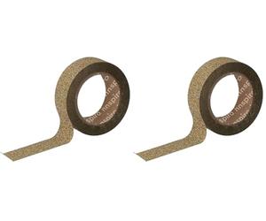 INNSPIRO Ruban de masking tape pailleté doré 15 mm x 6,5 m. Série Glitter (Lot de 2)