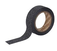 INNSPIRO Ruban masking tape paillettes noir 15 mm x 6,5 m. Série Glitter