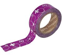 INNSPIRO Ruban masking tape Washi Foil fleurs rose 15 mm x 10 m Série Metal