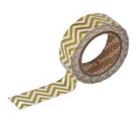 INNSPIRO Ruban masking tape Washi foil zig zag doré 15 mm x 10 m Série métal