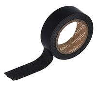 INNSPIRO Ruban masking tape Washi noir 15 mm x 10 m. Série Unies Basic